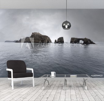 Picture of Anacapa Island California with Storm Sky